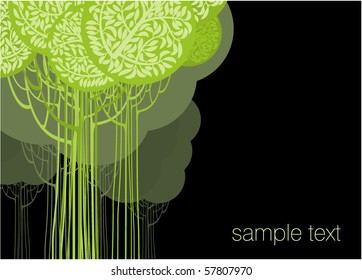 Green abstract. Vector.