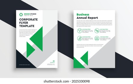 Grüne abstrakte Vektor-Jahresbericht Broschüre Broschüre Flyer, Design der Buchabdeckung, abstrakte Vorlage für die Geschäftspräsentation, a4-Größe - Flugblatt-Vorlage