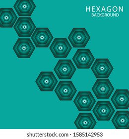 
Green Abstract Vector Background Green Hexagons Science Background