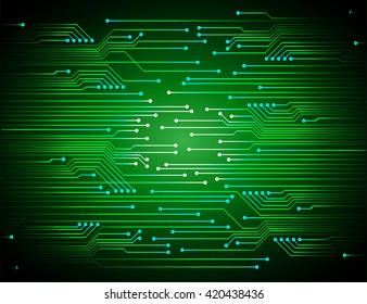 green abstract vector background with high tech circuit board