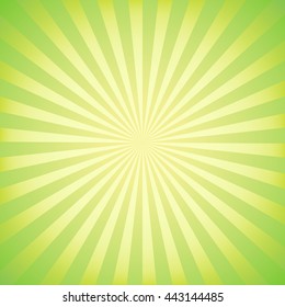 Green Abstract Vector Background With Rays.