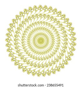 Green Abstract vector floral ornament