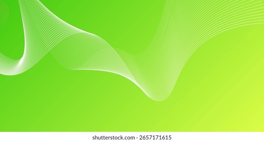 Fondo mínimo de Vector abstracto verde. Línea ondulada dinámica. 