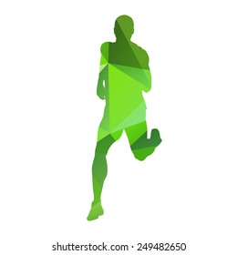 Green abstract vector runner
