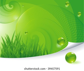 Green abstract. Vector template.