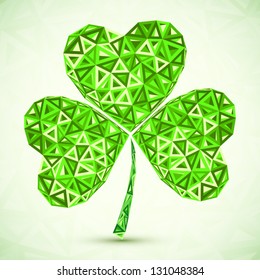 Green abstract vector triangles clover