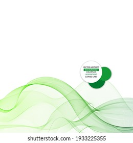 Green abstract vector wave. background for presentation. advertising banner