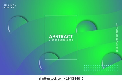 green abstract with water drop background. gradient flyer style