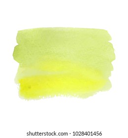 Green abstract watercolor brush strokes painted background. Texture paper. Vector illustration.