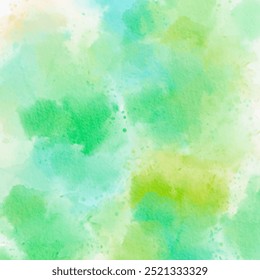 Fondo abstracto verde del gradiente de la acuarela. Vector de textura de fondo abstracto de acuarela pintado con pincel.
