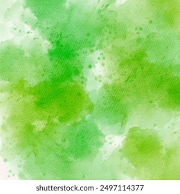 Green abstract watercolor texture background vector. Watercolor gradient background