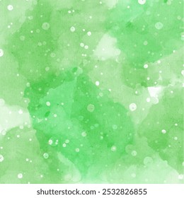 Green abstract watercolor texture background vector. Watercolor brush painted paper texture green background.