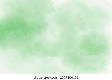 Green abstract watercolor texture background vector. Brush painted watercolor background in green color.
