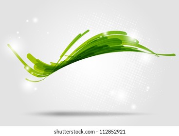 Green abstract wave