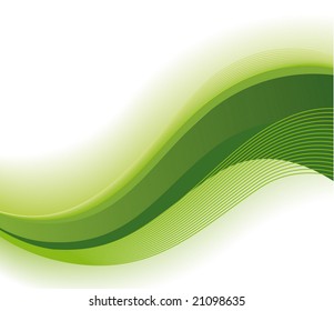Green abstract wave