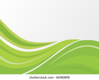 green abstract wave background