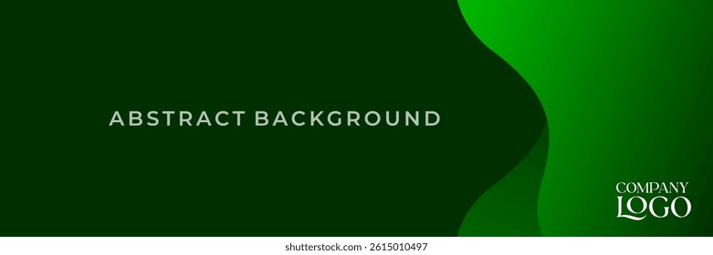 Green Abstract Wave Background with Company Logo Placeholder