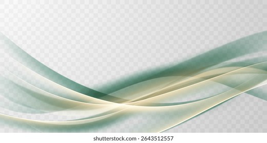 Green abstract wave background With luxury golden element vector illustration
