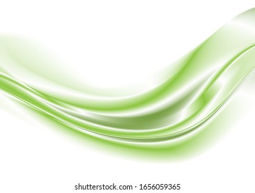 Green abstract wave background. Vector illustration.