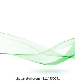 Green Abstract Wave Backgroundsmooth Transparent Lines Stock Vector ...