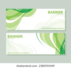 green abstract wave banner design