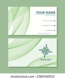 green abstract wave banner design