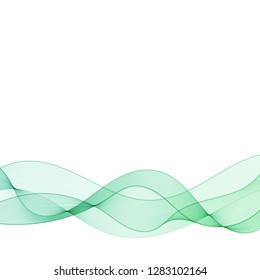 green abstract wave. decoration element