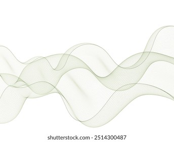 Green abstract wave as a design element. Presentation template. Banner for advertising.