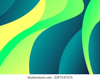 green abstract wave liquid background for modern and trendy banner design	
