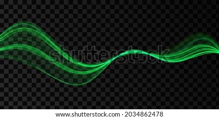 Green abstract wave. Magic line design. Flow curve motion element. Neon gradient wavy illiustration. Stock photo © 
