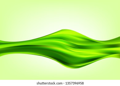 
Green abstract wave silk texture. Abstract vector background.