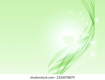 green abstract wave texture background