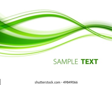 Green abstract wave. Vector