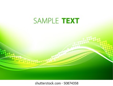 Green abstract wave. Vector