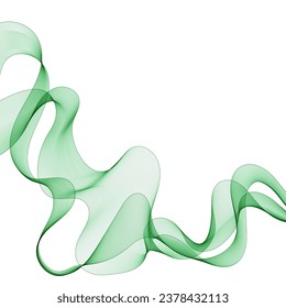 Ola abstracta verde. líneas curvas vectoriales. Pasos 10