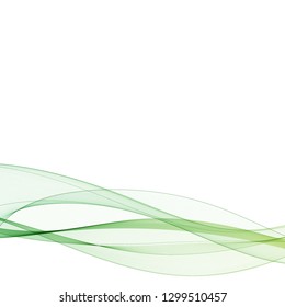 green abstract wave. vector curves