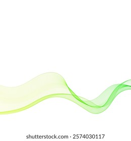 Green abstract wave. vector curves