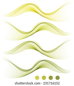 Green abstract waves isolated on white