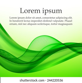 Green abstract wavy background