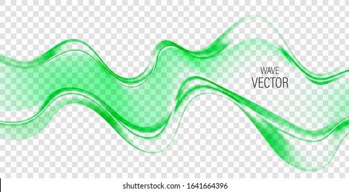 
Green abstract wavy background. Smooth transparent waves. Design template for poster, brochure, pomper, banner.