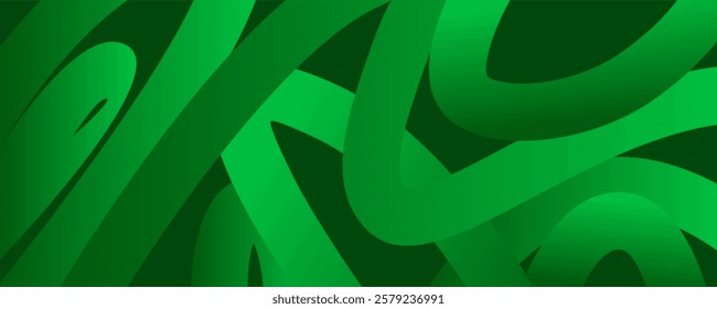 Green abstract wavy gradient background. Green trendy flow neon wallpaper, graffiti, squiggle. Fluid backdrop, liquid, motion graphic. Green gradient vector.