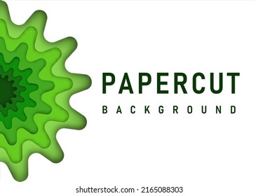 Fondo de estilo de diseño de plantilla gráfica vectorial de abtracto verde, fondo de negocio de plantilla de forma de elemento 3d abstract pappercut.