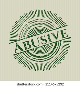 Green Abusive distressed rubber grunge stamp