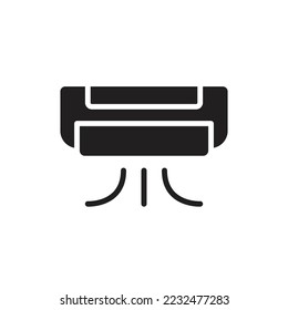 Green AC Filled Icon Vector Illustration