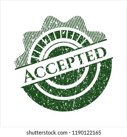 Green Accepted grunge seal
