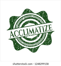 Green Acclimatize grunge stamp