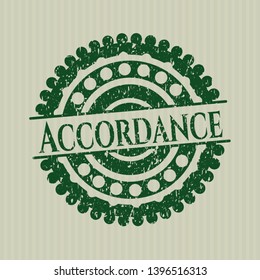 Green Accordance distress grunge seal