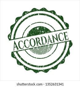 Green Accordance distressed rubber seal with grunge texture