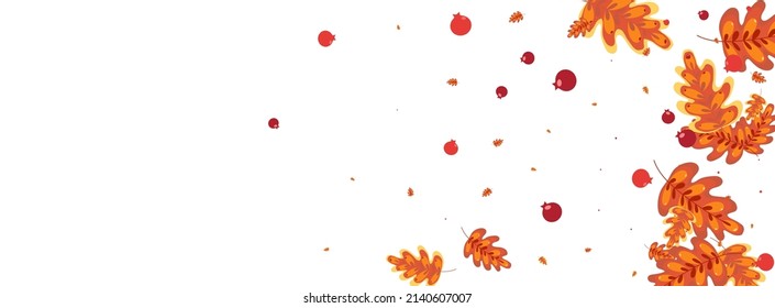 Green Acorn Background White Vector. Oak Image Design. Golden Plant. Season Set. Yellow Leaf Dry.