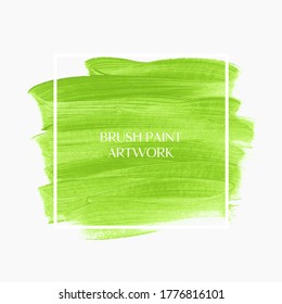 Grüner Acryl-Pinselhintergrund. Bio-kreatives Banner. Perfektes Design für Logo und Verkaufsbanner.